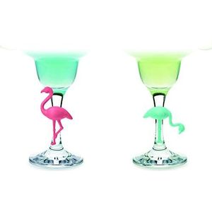Vin Bouquet Flamingos glasmarker set van siliconen verschillende kleuren origineel
