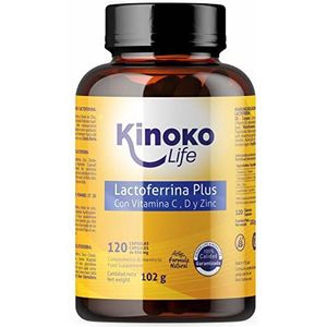 Lactoferrine PLUS – 120 v-caps | Met 500 mg Vitamine C, Vitamine D3 (2000 IU) & Zinkcitraat | Voedingssupplement | GMO-vrij & Zonder kunstmatige toevoegingen
