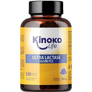 Ultra LACTASE 16500 FCC 120 capsules, Snelle werking, Betere opname dan lactase tabletten, Bij lactose-intolerantie, spijsverteringsenzymenPremium, Geschikt voor Veganisten