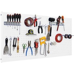 Simon Rack Gereedschapsorganizer voor aan de Muur met 25 Accessoires, Metaal, 600x1200x35 mm, Wit – Simonwork
