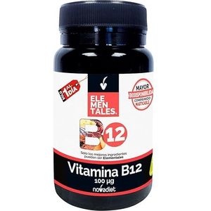 Novadiet - ELEMENTAL VITAMINE B12 100 mcg vitamine B12 tabletten - Voedingssupplement - Voor zenuwstelsel en energie - 120 kauwtabletten