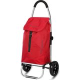 Playmarket Boodschappentrolley Go Two Rood 2 wielen - 37 L Inhoud - inklapbaar