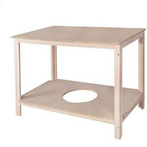 Mueblear 34004 tafel, rechthoekig, hout, zonder lak, 130 x 75 x 75 cm