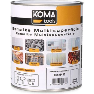 Koma Tools - Acryllak - Wit - Gesatineerd - 750 ml