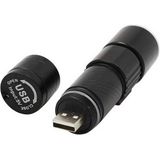 Zaklamp LED EDM USB Herlaadbaar Zoom Mini Zwart Aluminium 120 Lm