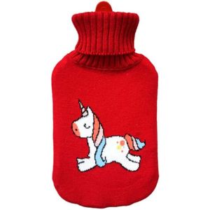 EDM - Warmwaterkruik - Rood - 2L - Eenhoorn print