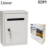 EDM - Linear - Brievenbus - Wit - Staal - 26 x 20 x 7,5 cm