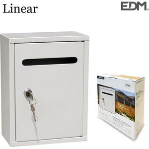 EDM - Linear - Brievenbus - Wit - Staal - 26 x 20 x 7,5 cm