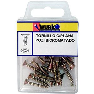 WURKO 8426024003216 houtschroeven Pozi platte kop bri.4,5 25 x 18-3216 blisterverpakking