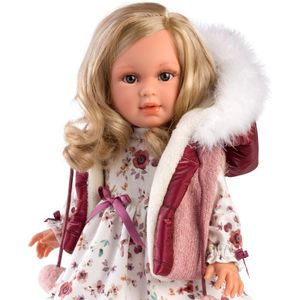 Llorens pop Lucia met witte bontkraag - 40cm