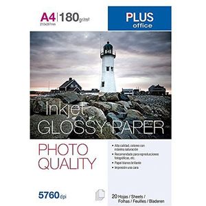 Plus Office Glossy Paper Photo Quality fotopapier, 2880 dpi, 20 vellen, A4