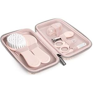 Suavinex, Babyverzorgingstas voor baby's, compleet en draagbaar, baby-manicureset. Bevat: borstel en kam + vinger + schaar + vijl + nagelknipper, 6 stuks, roze