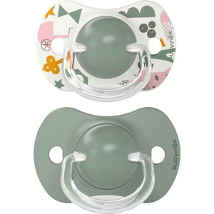 Suavinex, SX Pro Fopspeen met fysiologische speen van siliconen, voor baby's vanaf 18 maanden, platter en flexibeler, respecteert de mondontwikkeling, walk groen
