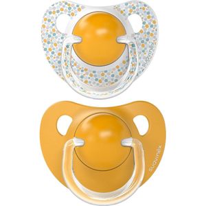 Suavinex Dreams Flat Duo Yellow 6-18m 2 stuks Silicone Fopspenen SXSDA2083300