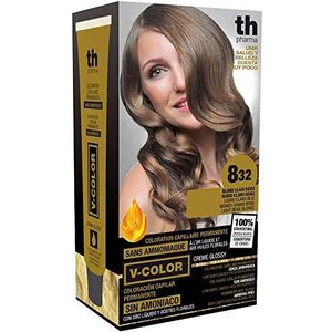 Thader TH Pharma Ammoniak kleurenset voor een aangename geur met vloeibaar goud, kleur 8.32 lichtblond beige