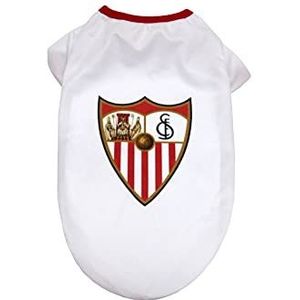 Sevilla T-shirt voor huisdieren, maat XS, officieel gelicentieerd product van Seville, Voetbal, Club, polyester, kleur: wit