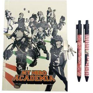 CyP Brands- My Hero Academia - geschenkdoos met dagboek en 2 pennen, dagboeken, balpen, schrijfmateriaal, meerkleurig, officieel product