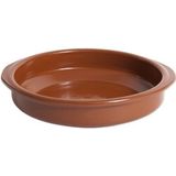 Tapas ovenschaaltje/serveerschaalthe - rond - Spaans terracotta/aardewerk - D22 x H5 cm - Klassieke stijl