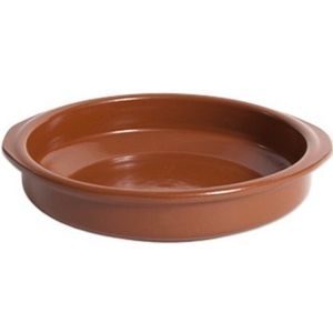 Tapas ovenschaaltje/serveerschaalthe - rond - Spaans terracotta/aardewerk - D22 x H5 cm - Klassieke stijl