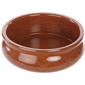 Tapas ovenschaal/serveerschaal - rond - Spaans terracotta/aardewerk - D18 x H6.5 cm - Klassieke stijl