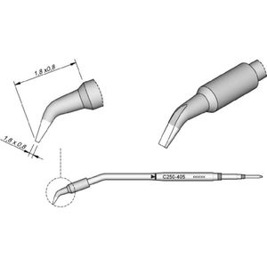 JBC Tools C250405 Soldeerpunt Beitelvorm, gebogen Grootte soldeerpunt 0.8 mm Lengte soldeerpunt: 12 mm Inhoud: 1 stuk(s)