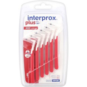 Interprox - Plus Mini Conical - Rood - 6 Stuks