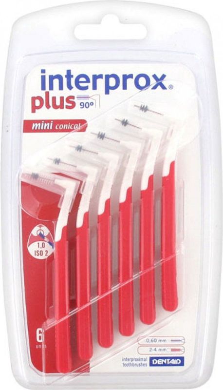 Interprox - Plus Mini Conical - Rood - 6 Stuks