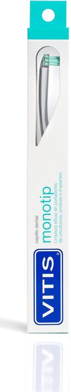 VITIS - Monotip - Tandenborstel - Geschikt voor grotere ruimten tussen tanden - Zachte Tynex borstelharen