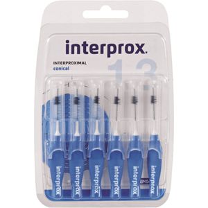 Interprox Conisch 6 opzetborstels, blauw