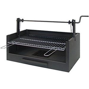 IMEX EL ZORRO 71508 – verhoogde grilllade, roestvrij stalen grill, 63 x 75 x 42 cm, zwart