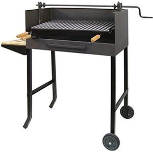 Imex The Fox 71525 Barbecue met wielen, lift en grill INOX, 72 x 40 x 100 cm, zwart