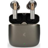 Ksix Draadloze Bluetooth 5.2 Dual Mic Hoofdtelefoon - Ruisonderdrukking - HD-geluid - 20 uur afspeeltijd (grijs)