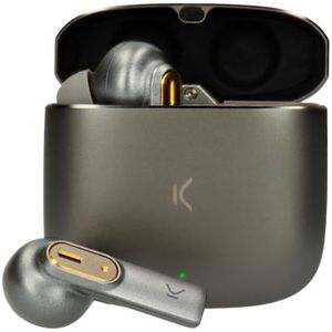 Ksix Draadloze Bluetooth 5.2 Dual Mic Hoofdtelefoon - Ruisonderdrukking - HD-geluid - 20 uur afspeeltijd (grijs)