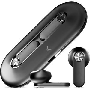 Ksix Leaf Draadloze Hoofdtelefoon Met Microfoon, Touch-bediening, Bluetooth 5.0, Oplaadbox - Zwart