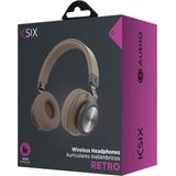 KSIX - Retro - Bluetooth Hoofdtelefoon - Bruin - Lichtgewicht Ontwerp