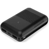 Externe accu Mini Power Bank Ksix, 10.000 mAh, 10 W + USB A-kabel - USB C, zwart