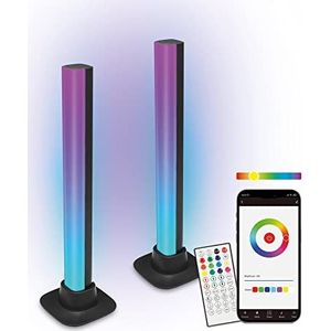 SmartLED-lichtstrips, Ksix, 2 stuks, 35 lm, synchroniseert muziek, app, compatibel met Alexa, Google Home en Siri, RGBIC-kleuren