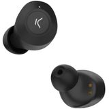 KSIX Oblivion Draadloze Bluetooth-hoofdtelefoon, HD-microfoon voor oproepen, waterdicht, spraakassistent, 19 uur batterijduur, True Wireless Stereo, Touch-bediening, zwart