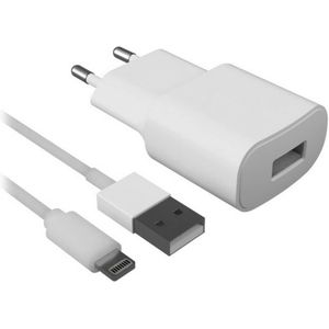 Wandlader + MFI Lightning Kabel Contact Apple-compatible 2.1A Wit