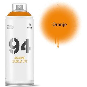 MTN94 Oranje spuitbus - 400ml lage druk en matte afwerking spuitverf - Graffiti verf voor vele doeleinden zoals voor diy, klussen, graffiti, hobby en kunst