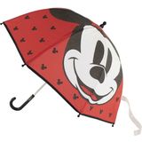Disney Mickey Mouse paraplu - rood - D71 cm - voor kinderen