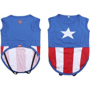 CERDÁ LIFE'S LITTLE MOMENTS Marvel Captain America hondenkleding voor katten en honden, kleding voor kleine honden, officieel gelicentieerd product van Disney Marvel, Kapitein America