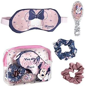 CERDÁ LIFE'S LITTLE MOMENTS - Cadeauset met slaapmasker, kam en haarelastiekjes uit Minnie Mouse - officieel Disney-gelicentieerd product, meerkleurig (250001924)