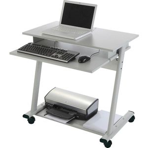 Computertafel, breedte 800 mm, 3 niveaus, lichtgrijs