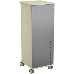 Office en media caddy, met 4 vakken, 1 uittrekbaar topblad, beukenhoutdecor