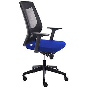 Rocada | Ergonomische bureaustoel met lendenverstelling | computerbureaustoel, comfortabel en draaibaar, kleur blauw en zwart