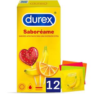 Durex Condooms met fruitige smaken - aardbeien, banaan, sinaasappel en appel - 12 condooms
