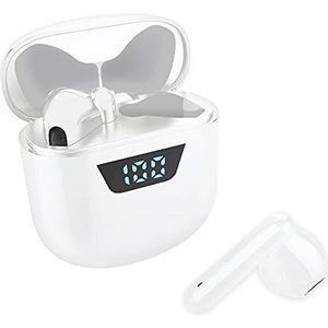 4-Ok draadloze hoofdtelefoon BT 5.0, microfoon, oplaadindicator, lcd-display, eenvoudige koppeling, hifi-stereo, touch-sensor, oplaadbox