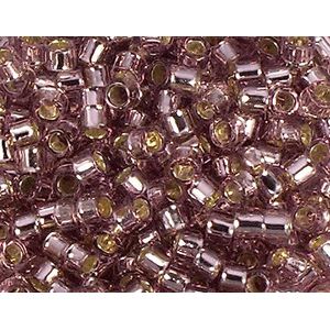 Japanse parels cilinder schat zilver paars 1,8 mm.11/0 100gr.