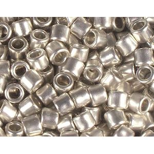 Japanse parels cilinder schat echt zilver mat 1,8 mm.11/0 100gr.